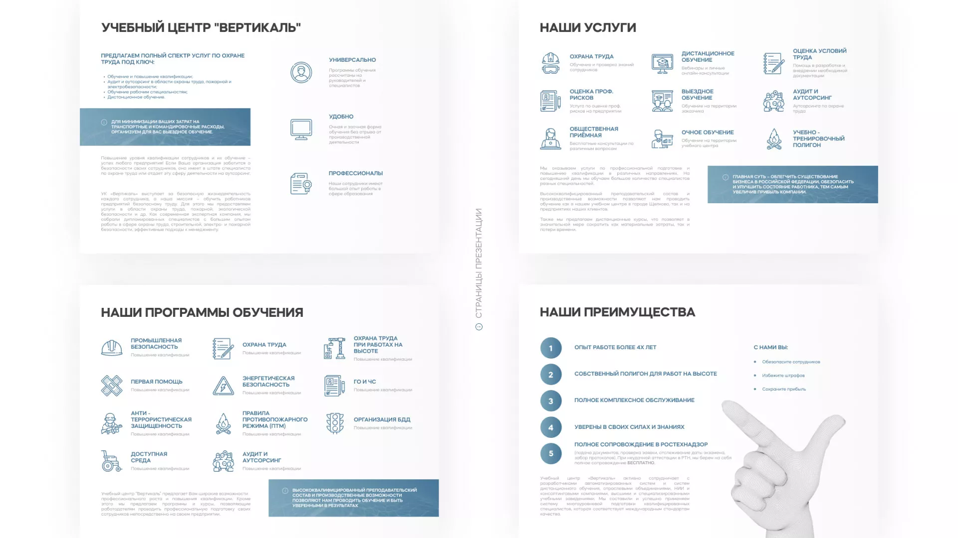Разработка презентации для учебного центра «Вертикаль» в Белёве