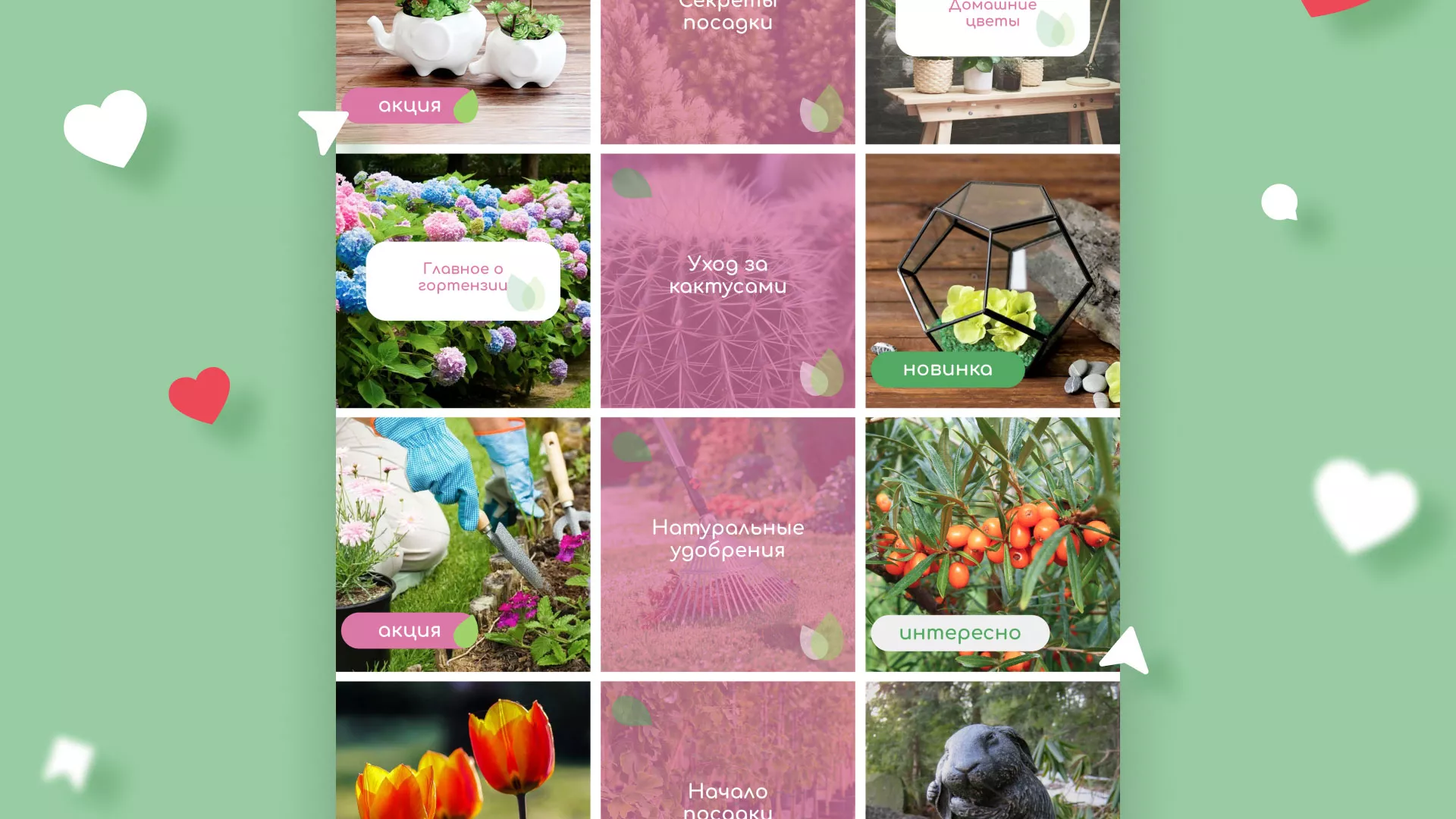 Разработка оформления профиля Instagram для магазина «Floraint» в Белёве