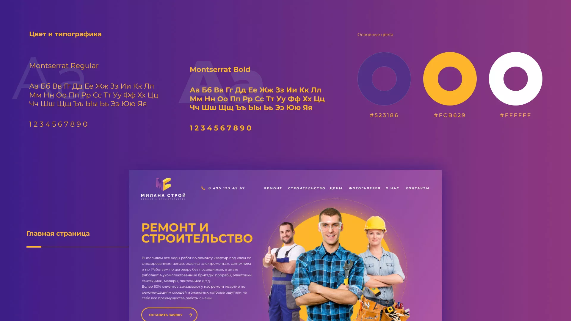 Разработка сайта строительной компании «Милана-Строй» в Белёве