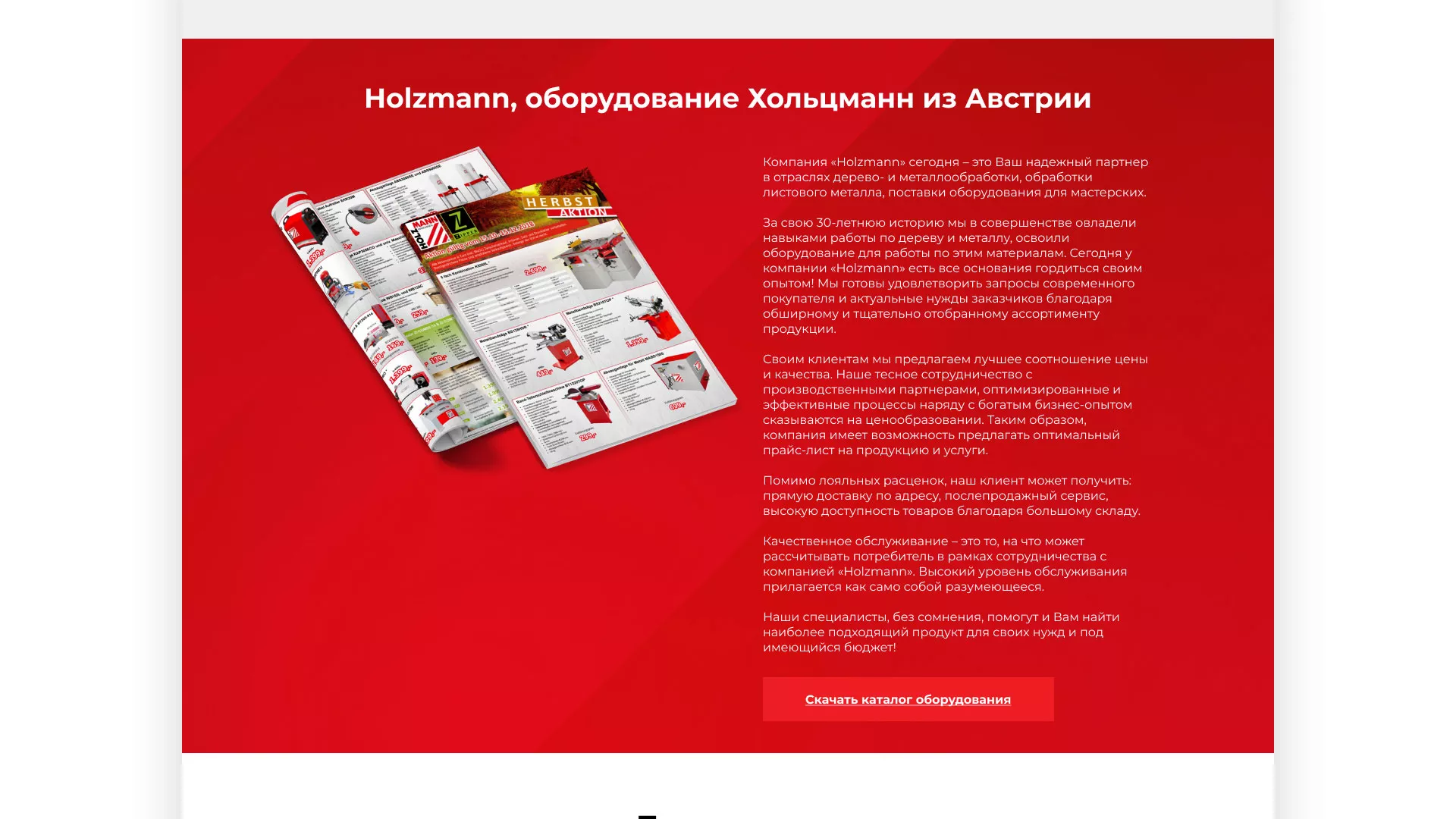Создание сайта компании «HOLZMANN Maschinen GmbH» в Белёве